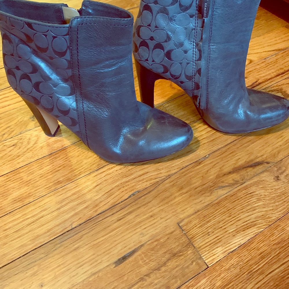 Coach heel booties leather